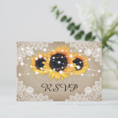 Rustige Zonnebloem Weddenschap RSVP Kaart Mal (Staand voorkant)