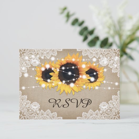 Rustige Zonnebloem Weddenschap RSVP Kaart Mal (Staand voorkant)