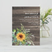 Rustige zonnebloem Weddenschap Uitnodiging tot voo (Staand voorkant)