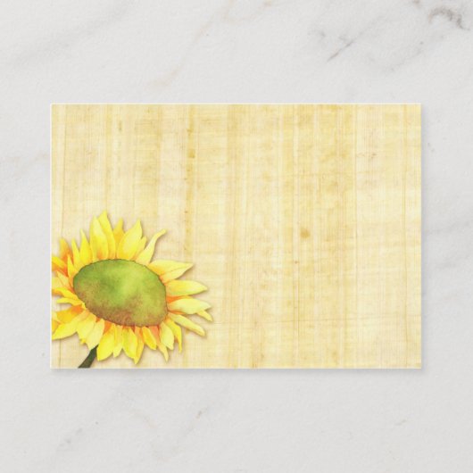 Rustige zonnebloem-weddenschappen informatiekaartje (Achterkant)