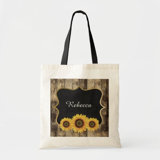 Rustige zonnebloem Wedding voeg Canvas tas toe (Voorkant)