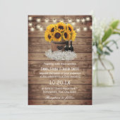 Rustige Zonnebloem Wijn Barrel Country Weddenschap Kaart (Staand voorkant)