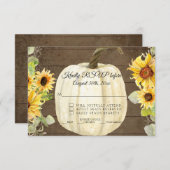 Rustige zonnebloem Witte pompoen RSVP (Voorkant / Achterkant)