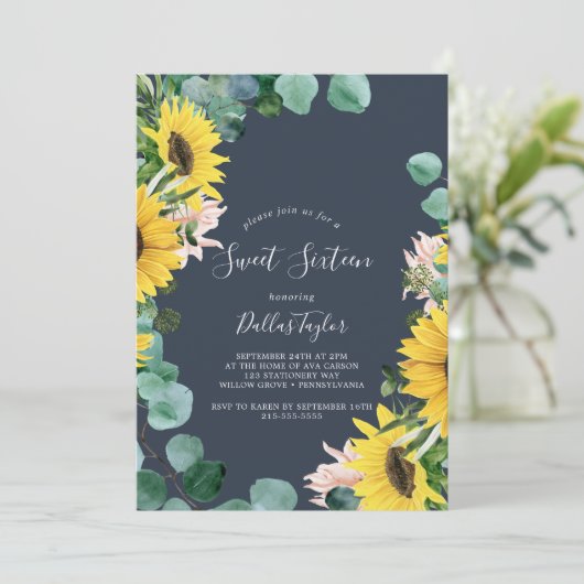 Rustige zonnebloem | Ziekendag marinesom Kaart (Staand voorkant)