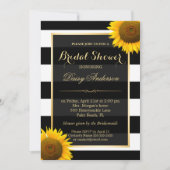 Rustige Zonnebloem Zwarte Witte Stripes Vrijgezell Kaart (Voorkant)