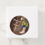 Rustige zonnebloemblauwe Rozen Boots Bedankt Bedankjes Labels (In situ)