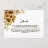Rustige zonnebloembruiloft — Gegevens Informatiekaartje (Voorkant)