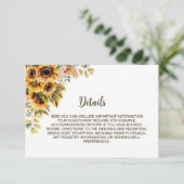 Rustige zonnebloembruiloft — Gegevens Informatiekaartje (Staand voorkant)