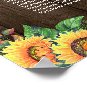 Rustige zonnebloemen 11 Tables Wedding Seating Cha Poster (Hoek)