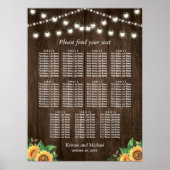 Rustige zonnebloemen 11 Tables Wedding Seating Cha Poster (Voorkant)