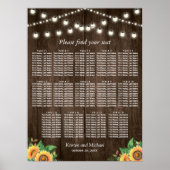 Rustige zonnebloemen 14 Tables Wedding Seating Cha Poster (Voorkant)