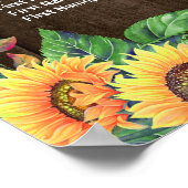 Rustige zonnebloemen 14 Tables Wedding Seating Cha Poster (Hoek)