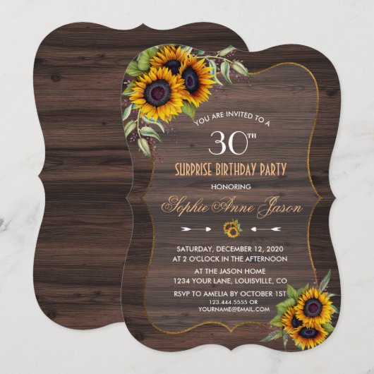 Rustige zonnebloemen - Aannodiging op feestdag Kaart (Voorkant / Achterkant)