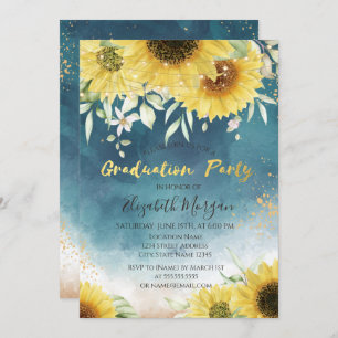 Rustige zonnebloemen, Afstuderen met bladverlichti Kaart