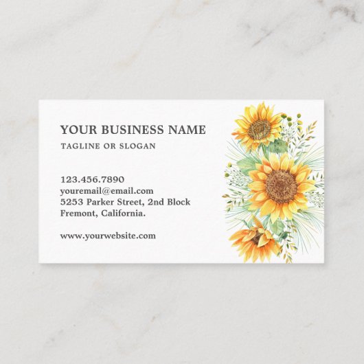 Rustige zonnebloemen Antiek Key Real Estate Agent Visitekaartje (Achterkant)