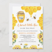 Rustige zonnebloemen Baby shower van zoete honingb Kaart (Voorkant)