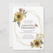 Rustige zonnebloemen Baptisme Invitation Kaart (Voorkant)