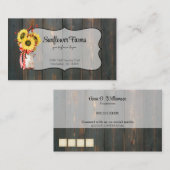 Rustige zonnebloemen Barn Wood Visitekaartje (Voorkant / Achterkant)