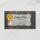 Rustige zonnebloemen Barn Wood Visitekaartje (Voorkant)