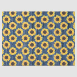 Rustige zonnebloemen Blauw-weefselpapier Tissuepapier