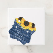 Rustige zonnebloemen Blauwe Birthday Party Bedankjes Labels (In situ)