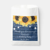Rustige zonnebloemen Blauwe Birthday Party Bedankzakje (Voorkant)