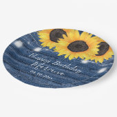 Rustige zonnebloemen Blauwe Birthday Party Papieren Bordje (Gekanteld)