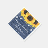 Rustige zonnebloemen Blauwe Birthday Party Servet (Hoek)