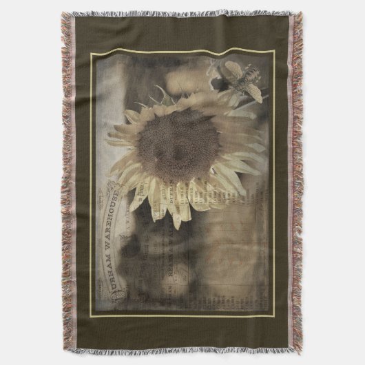 Rustige zonnebloemen Boerderij Ephemera Deken (Voorkant Verticaal)