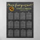 Rustige zonnebloemen, bord voor bruiloft poster (Voorkant)