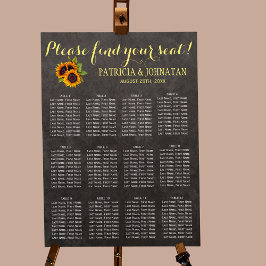 Rustige zonnebloemen, bord voor bruiloft poster