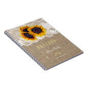 Rustige zonnebloemen, bouquet burlap-recepten notitieboek (Rechterzijde)