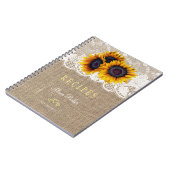 Rustige zonnebloemen, bouquet burlap-recepten notitieboek (Linkerzijde)
