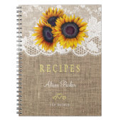 Rustige zonnebloemen, bouquet burlap-recepten notitieboek (Voorkant)