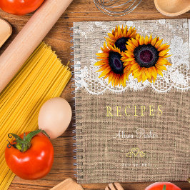 Rustige zonnebloemen, bouquet burlap-recepten notitieboek