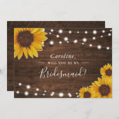 Rustige zonnebloemen Bridesmaid-voorstel Verzoek Kaart (Voorkant / Achterkant)