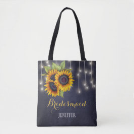 Rustige zonnebloemen, bruidsbruidsmeisje tote bag