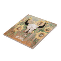 Rustige zonnebloemen Bull Koe Westerne schedel