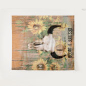 Rustige zonnebloemen Bull Skull Western Fotografie Wandkleed (Voorkant (horizontaal))