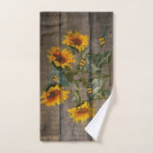 Rustige zonnebloemen Butterflies Barn Board Bad Handdoek (Handdoek)