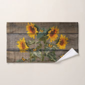 Rustige zonnebloemen Butterflies Barn Board Bad Handdoek (Handdoek)