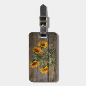 Rustige zonnebloemen Butterflies Barn Board Bagagelabel (Voorkant verticaal)