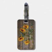 Rustige zonnebloemen Butterflies Barn Board Bagagelabel (Achterkant verticaal)
