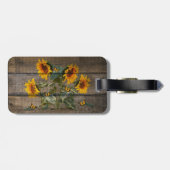 Rustige zonnebloemen Butterflies Barn Board Bagagelabel (Achterkant horizontaal)