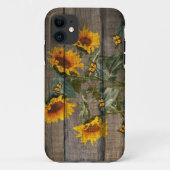 Rustige zonnebloemen Butterflies Barn Board Case-Mate iPhone Case (Achterkant)