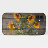 Rustige zonnebloemen Butterflies Barn Board Case-Mate iPhone Case (Achterkant (horizontaal))