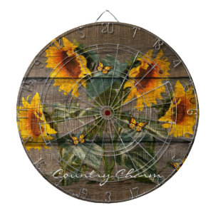 Rustige zonnebloemen Butterflies Barn Board Dartbord