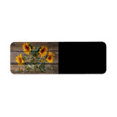 Rustige zonnebloemen Butterflies Barn Board Etiket (Voorkant)