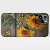 Rustige zonnebloemen Butterflies Barn Board iPhone Hoesje (Achterkant horizontaal)