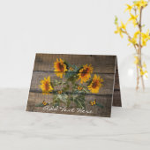 Rustige zonnebloemen Butterflies Barn Board Kaart (Gele Bloem)